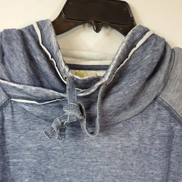 Green Tea Womens Cowl Neck Long Slv Blue/Grey Sweatshirt XXL - Picture 7 of 13